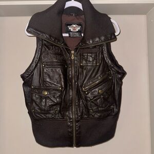 Harley Davidson Men's Brown Leather Vest